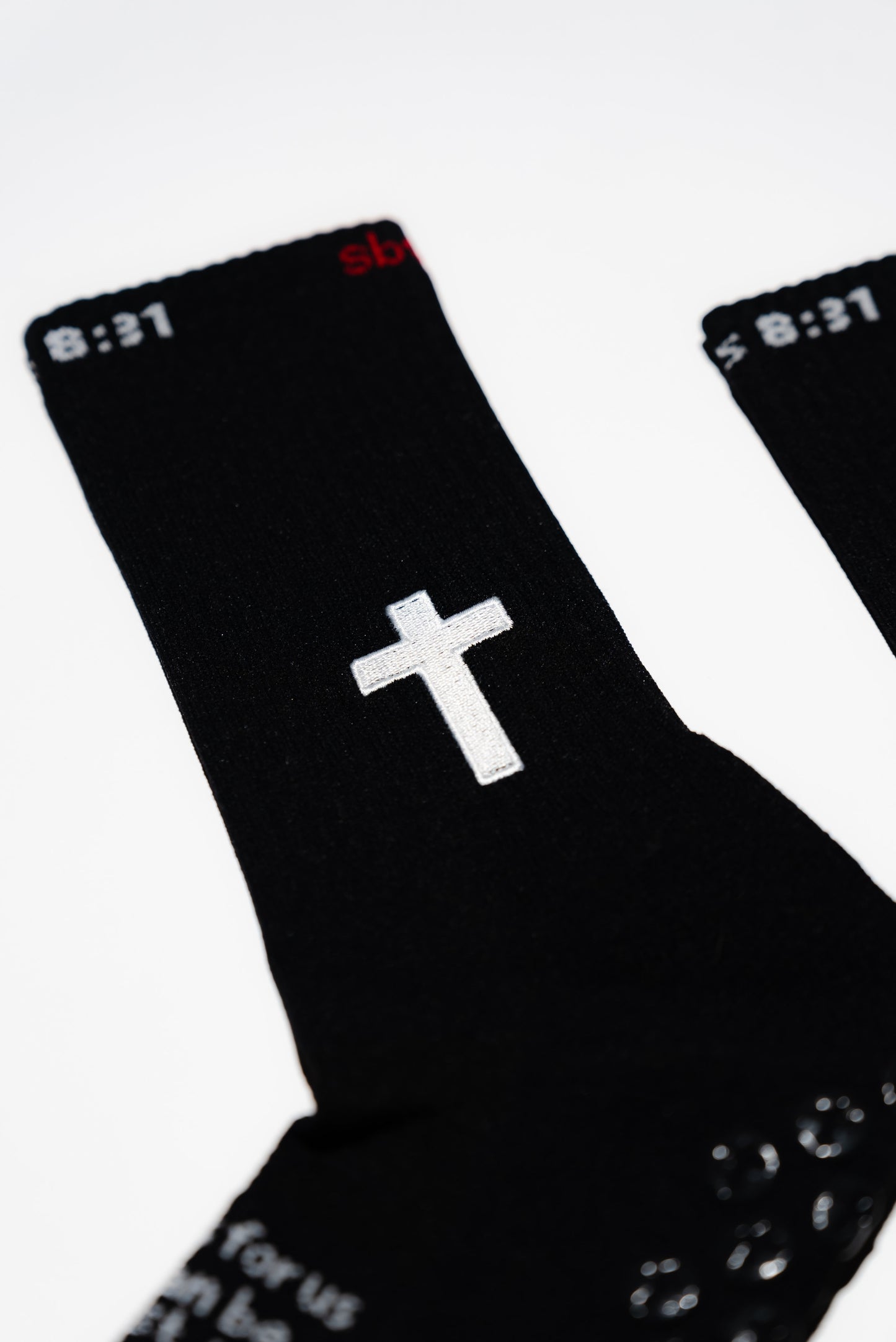 Romans 08:31 White Athletic Grip Socks