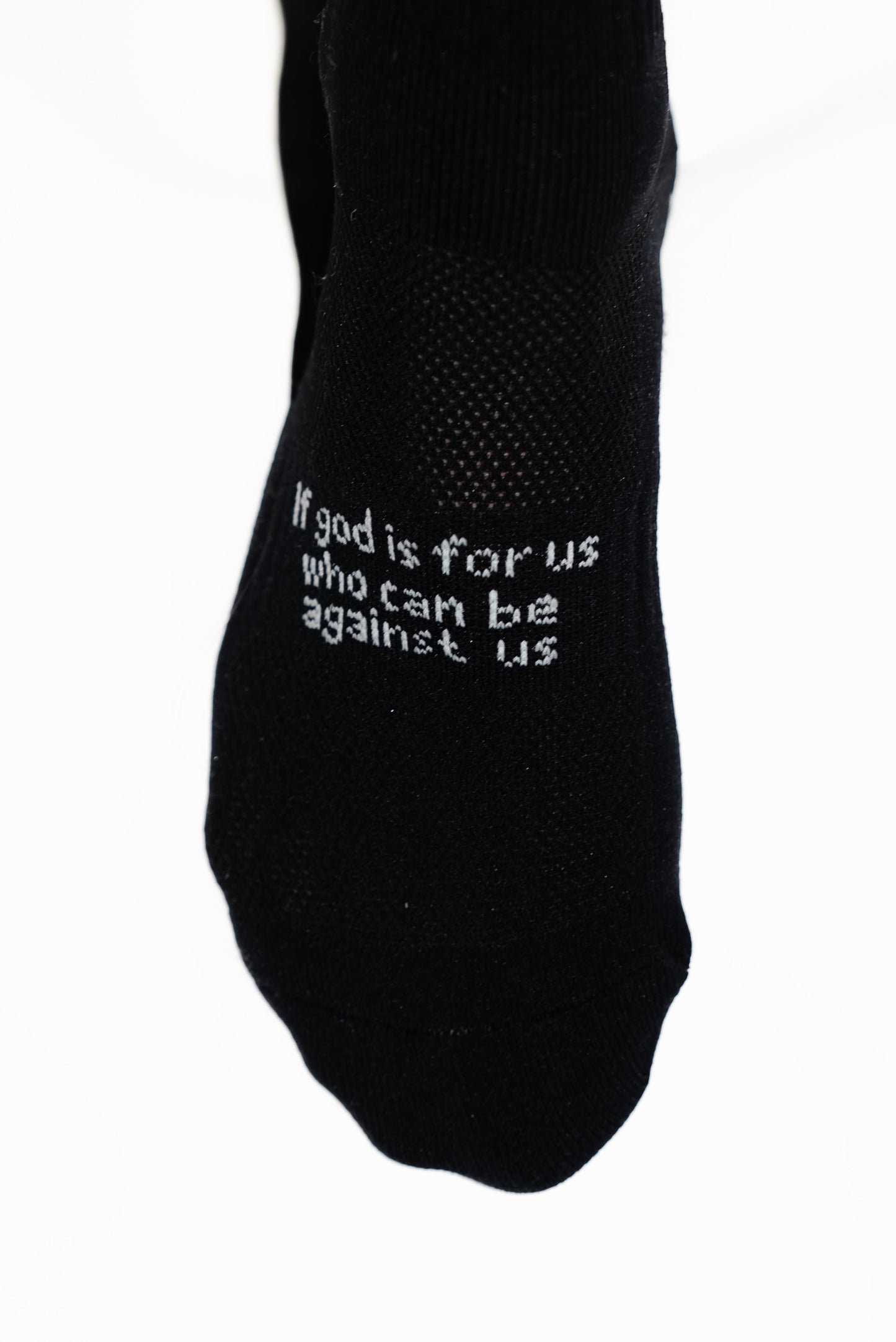 Romans 08:31 White Athletic Grip Socks