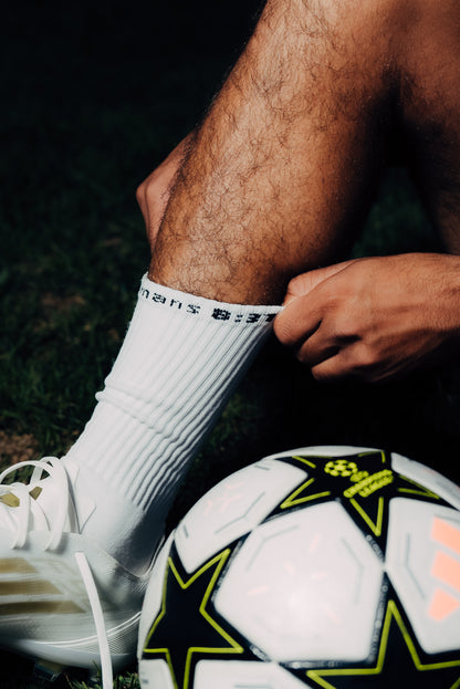 Romans 08:31 White Athletic Grip Socks