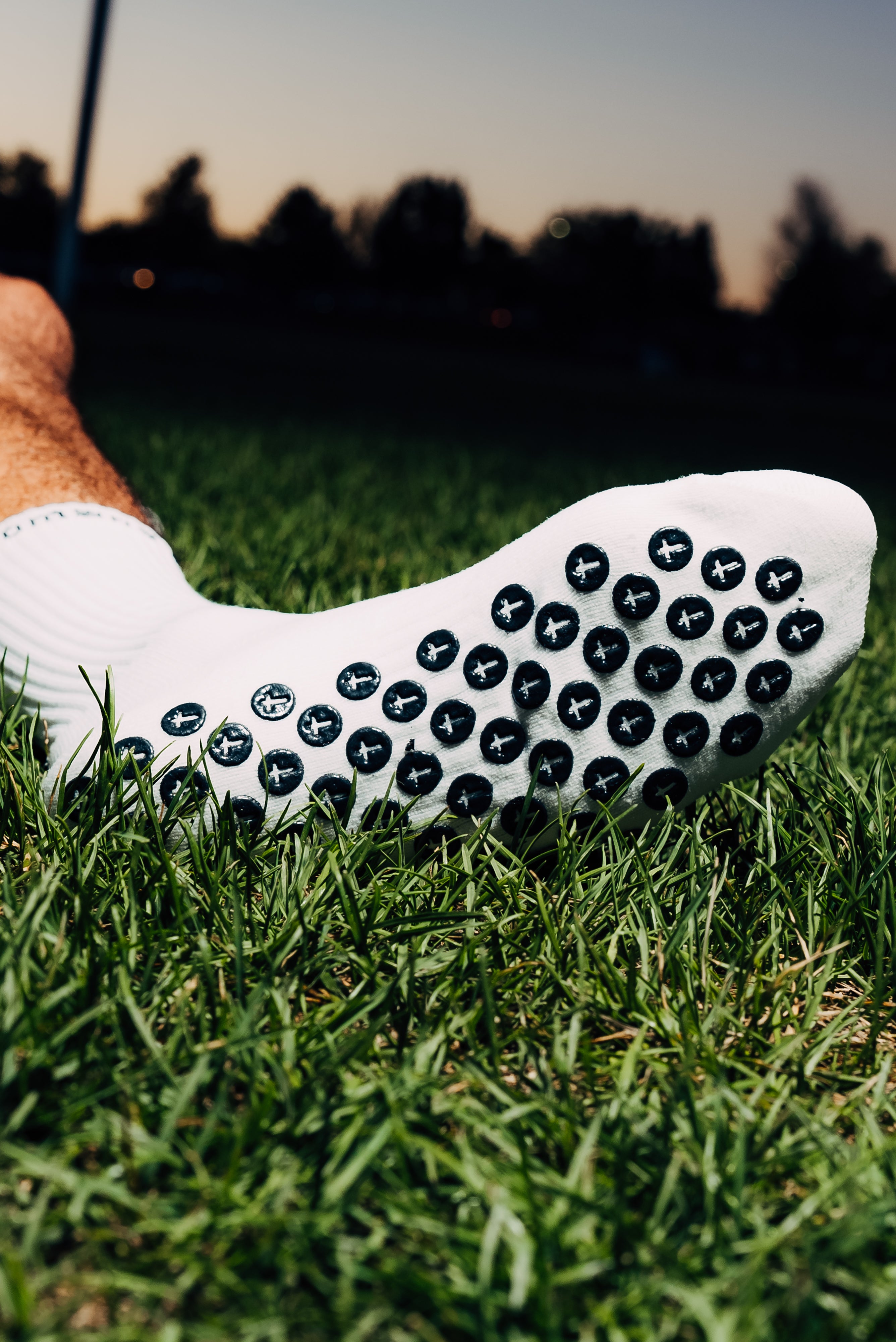 Romans 08:31 White Athletic Grip Socks