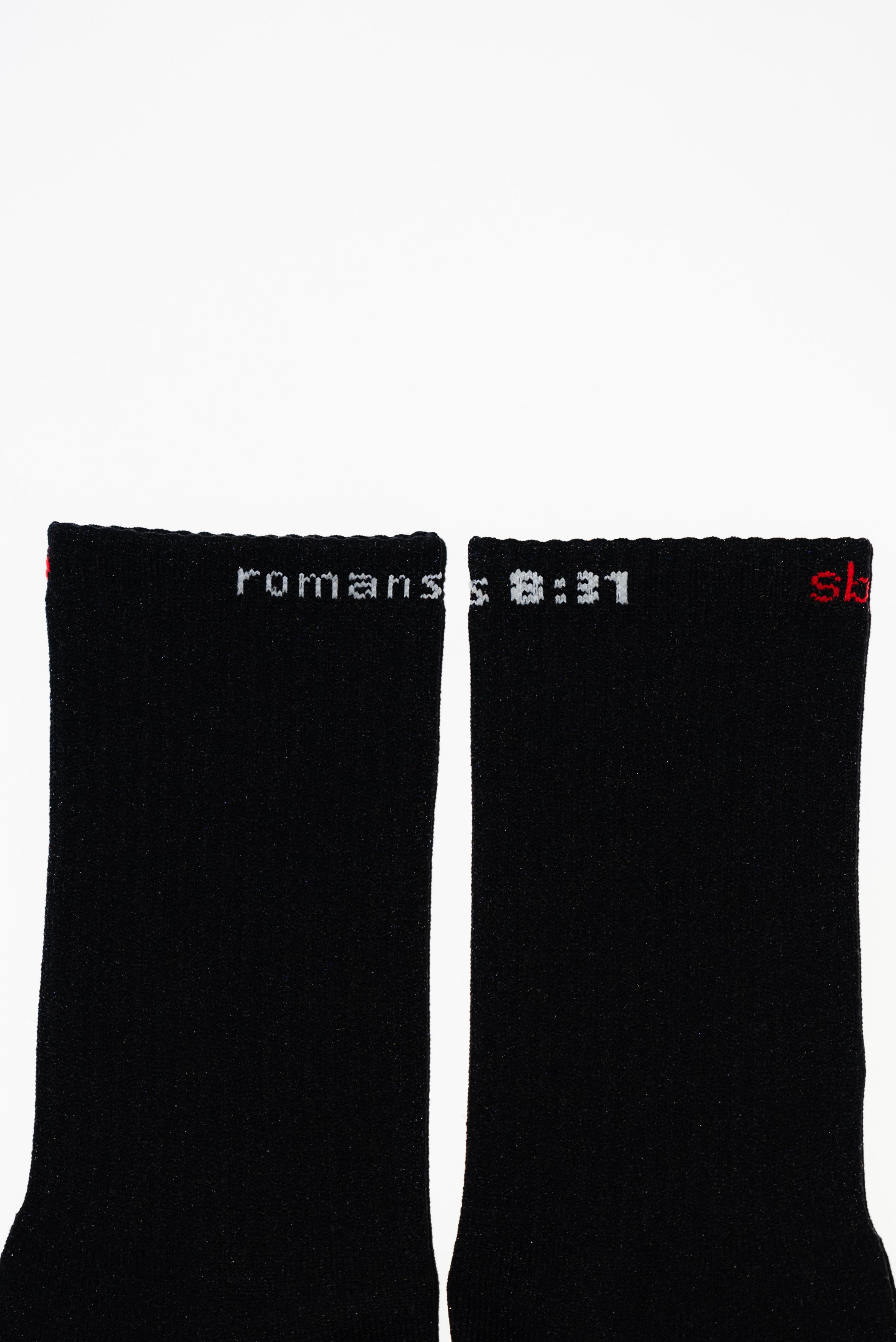 Romans 08:31 White Athletic Grip Socks