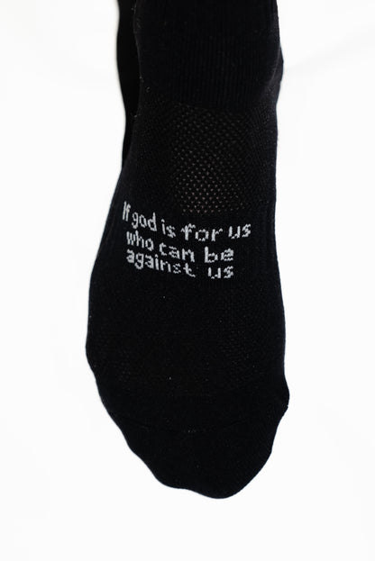 Romans 08:31 White Athletic Grip Socks