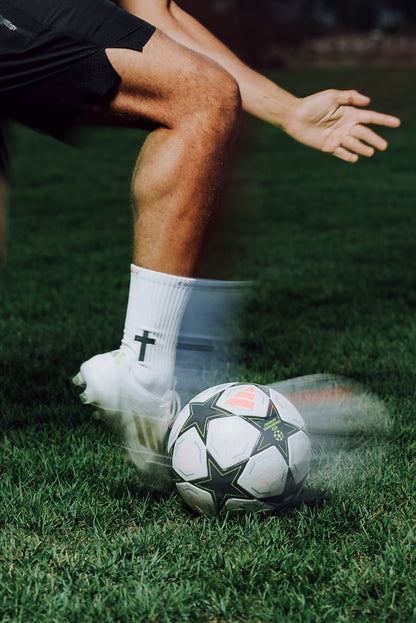 Romans 08:31 Black Athletic Grip Socks